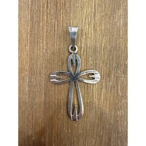 Large 925 Sterling Silver Vintage‎ Made in Mexico Cross Pendant